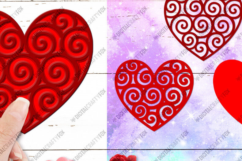 Intra απο ξύλο plywood 3mm-4mm πάχος 3D Valentine Heart, Heart Δίασταση 3600x3600 cm INTRAFABR-88453913
