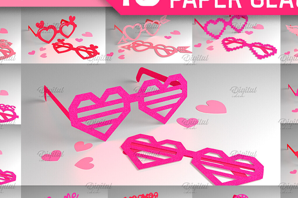 Σετ των 2 Intra απο ξύλο plywood 3mm-4mm πάχος 3D χάρτινα ποτήρια Valentine Δίασταση 15x15 cm INTRAFABR-85137756