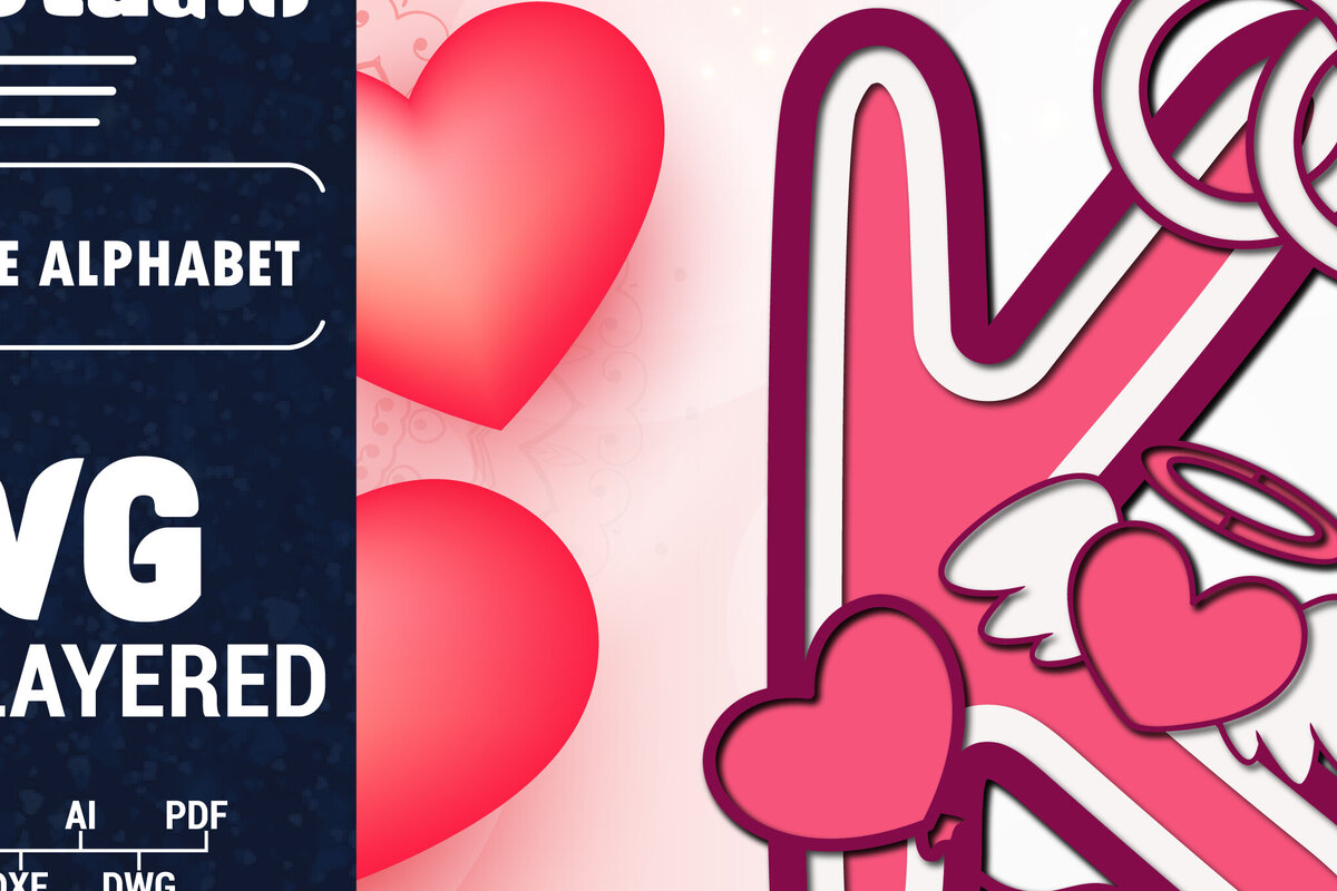 Intra απο ξύλο plywood 3mm-4mm πάχος Τρισδιάστατη κοπή χαρτιού με αλφάβητο του Αγίου Βαλεντίνου Δίασταση 1500x1500 cm INTRAFABR-90562386