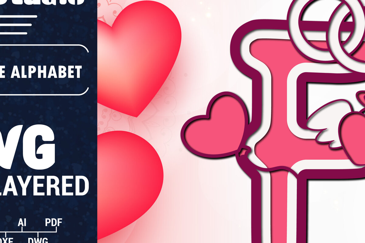 Σετ των 2 Intra απο ξύλο plywood 3mm-4mm πάχος Τρισδιάστατη κοπή χαρτιού με αλφάβητο του Αγίου Βαλεντίνου Δίασταση 1500x1500 cm INTRAFABR-90562512