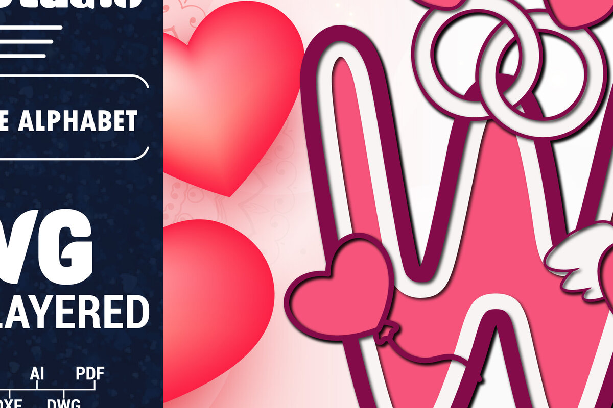 Σετ των 2 Intra απο ξύλο plywood 3mm-4mm πάχος Τρισδιάστατη κοπή χαρτιού με αλφάβητο του Αγίου Βαλεντίνου Δίασταση 1500x1500 cm INTRAFABR-90562540