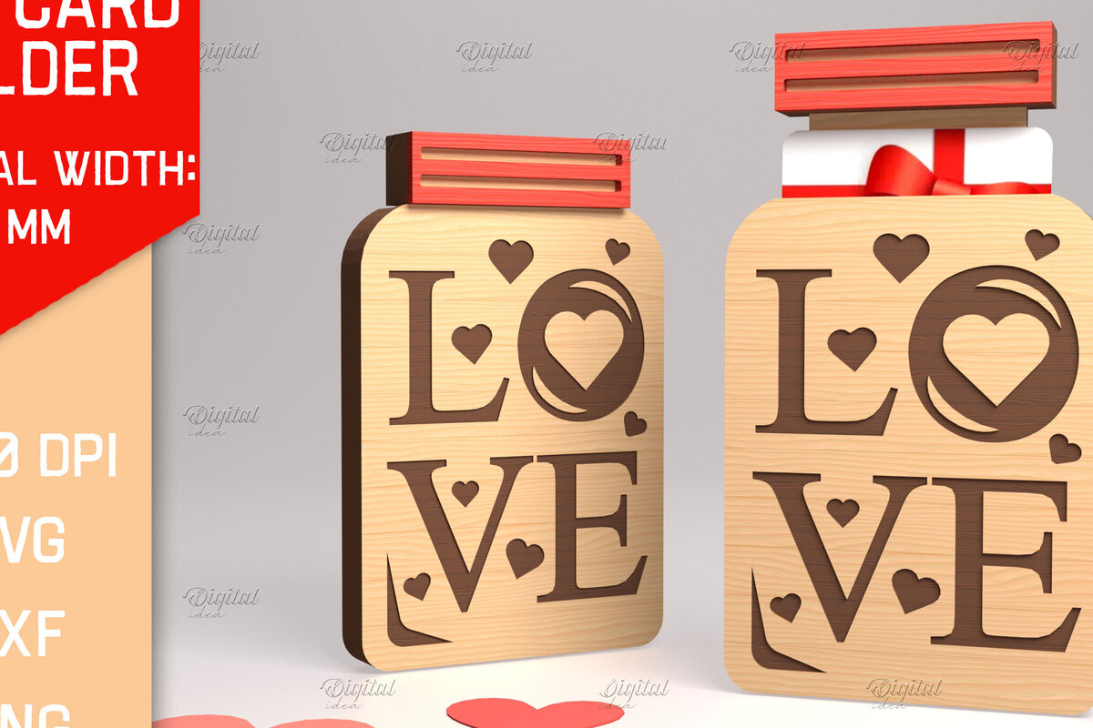 Σετ των 2 Intra απο ξύλο plywood 3mm-4mm πάχος Τρισδιάστατη θήκη δώρου για την ημέρα του Αγίου Βαλεντίνου Δίασταση 15x15 cm INTRAFABR-83940715