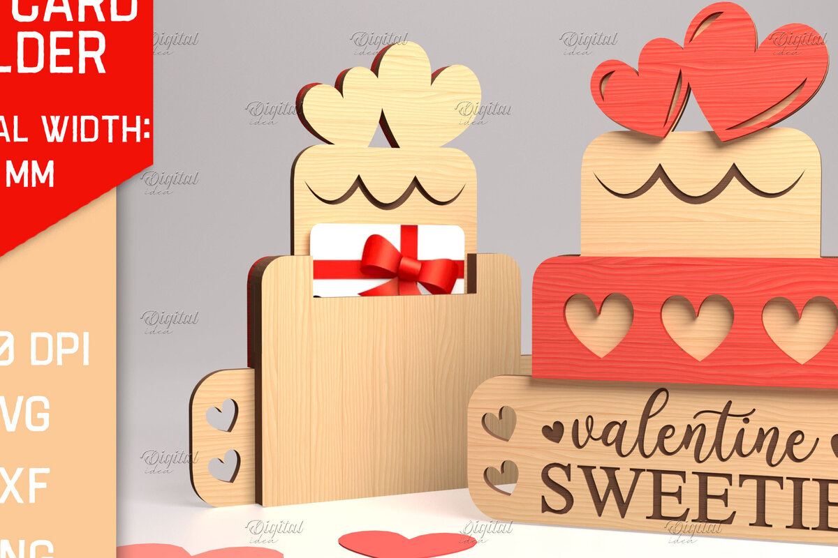 Σετ των 2 Intra απο ξύλο plywood 3mm-4mm πάχος Τρισδιάστατη θήκη δώρου για την ημέρα του Αγίου Βαλεντίνου Δίασταση 15x15 cm INTRAFABR-83940798