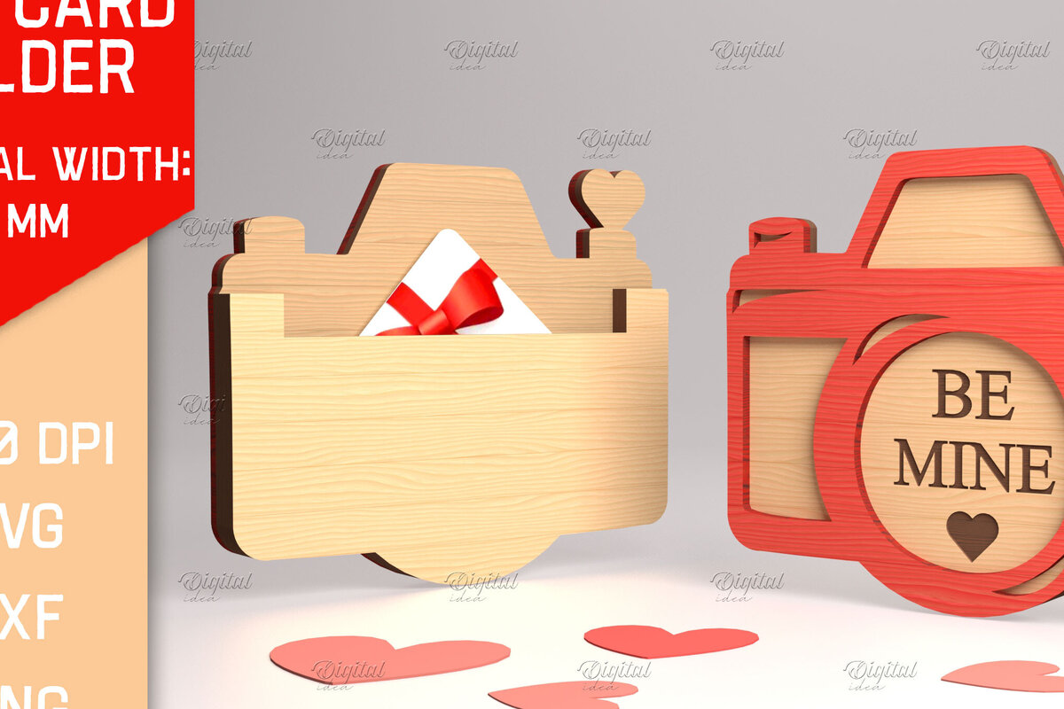 Σετ των 2 Intra απο ξύλο plywood 3mm-4mm πάχος Τρισδιάστατη θήκη δώρου για την ημέρα του Αγίου Βαλεντίνου Δίασταση 15x15 cm INTRAFABR-83940832