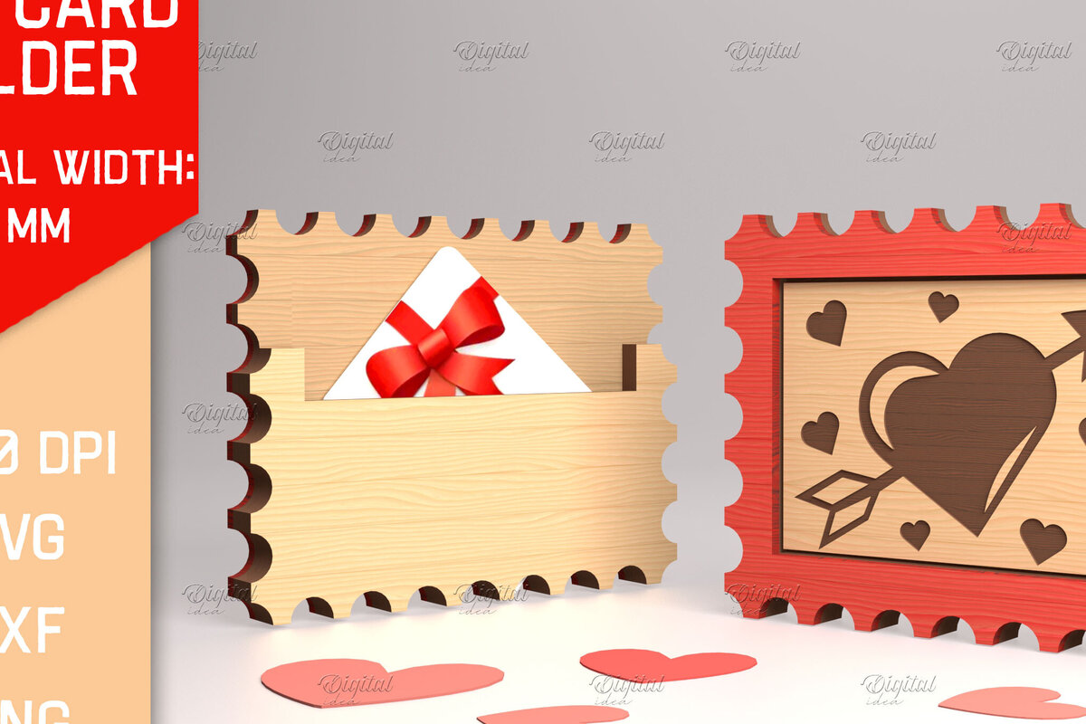 Σετ των 2 Intra απο ξύλο plywood 3mm-4mm πάχος Τρισδιάστατη θήκη δώρου για την ημέρα του Αγίου Βαλεντίνου Δίασταση 15x15 cm INTRAFABR-83940855