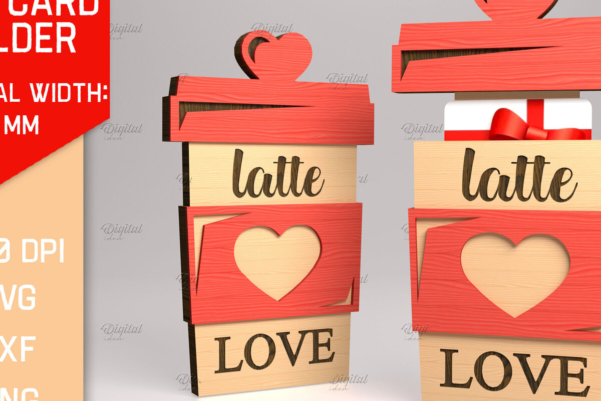 Σετ των 2 Intra απο ξύλο plywood 3mm-4mm πάχος Τρισδιάστατη θήκη δώρου για την ημέρα του Αγίου Βαλεντίνου Δίασταση 15x15 cm INTRAFABR-83940622