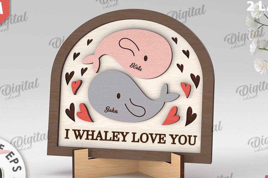 Σετ των 2 Intra απο ξύλο plywood 3mm-4mm πάχος Σχέδιο κοπής με λέιζερ 3D δώρου για την ημέρα του Αγίου Βαλεντίνου Δίασταση 15x15 cm INTRAFABR-112888551