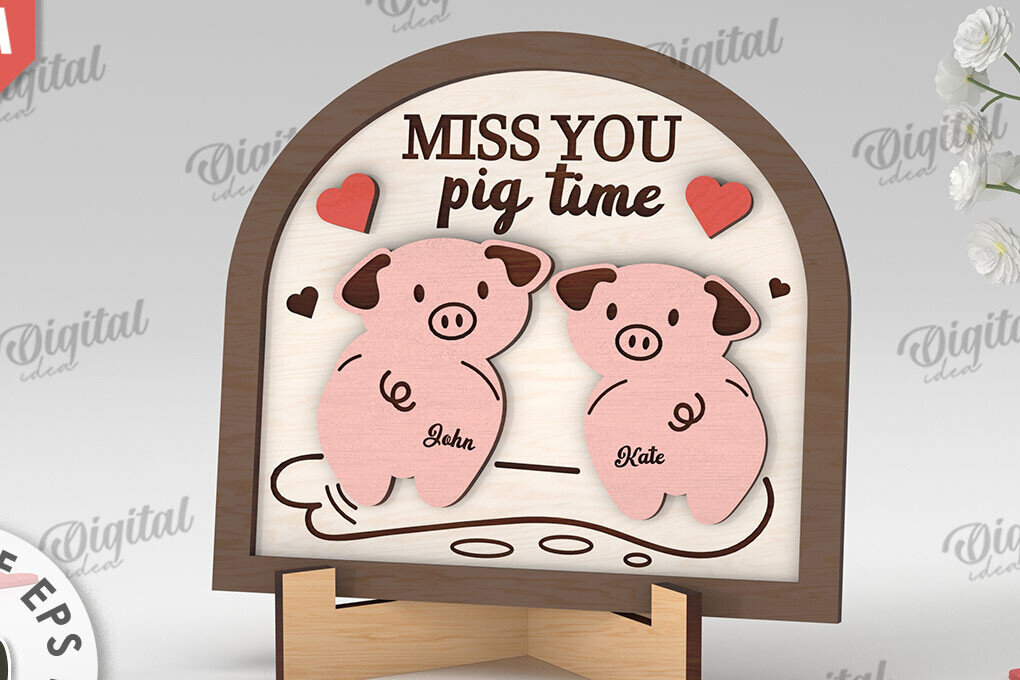 Σετ των 2 Intra απο ξύλο plywood 3mm-4mm πάχος Σχέδιο κοπής με λέιζερ 3D δώρου για την ημέρα του Αγίου Βαλεντίνου Δίασταση 15x15 cm INTRAFABR-112889534