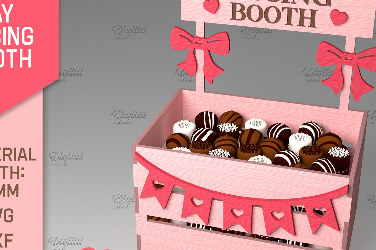 Σετ των 2 Intra απο ξύλο plywood 3mm-4mm πάχος τρισδιάστατη ημέρα του Αγίου Βαλεντίνου. Kissing Booth  Δίασταση 15x15 cm INTRAFABR-84069119