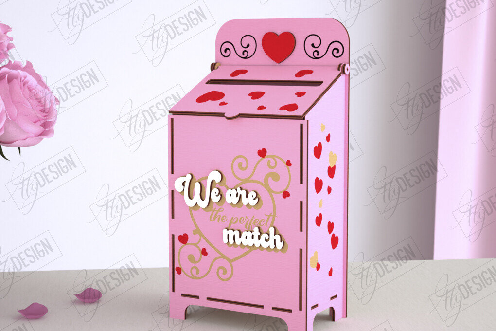 Intra απο ξύλο plywood 3mm-4mm πάχος 3D γραμματοκιβώτιο για την ημέρα του Αγίου Βαλεντίνου | Ραβασάκι Δίασταση 15x15 cm INTRAFABR-113839780
