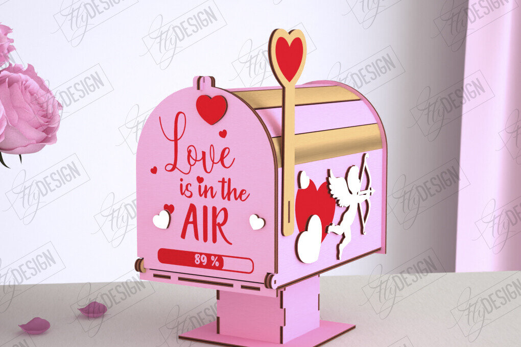 Intra απο ξύλο plywood 3mm-4mm πάχος 3D γραμματοκιβώτιο για την ημέρα του Αγίου Βαλεντίνου | Ραβασάκι Δίασταση 15x15 cm INTRAFABR-113839795