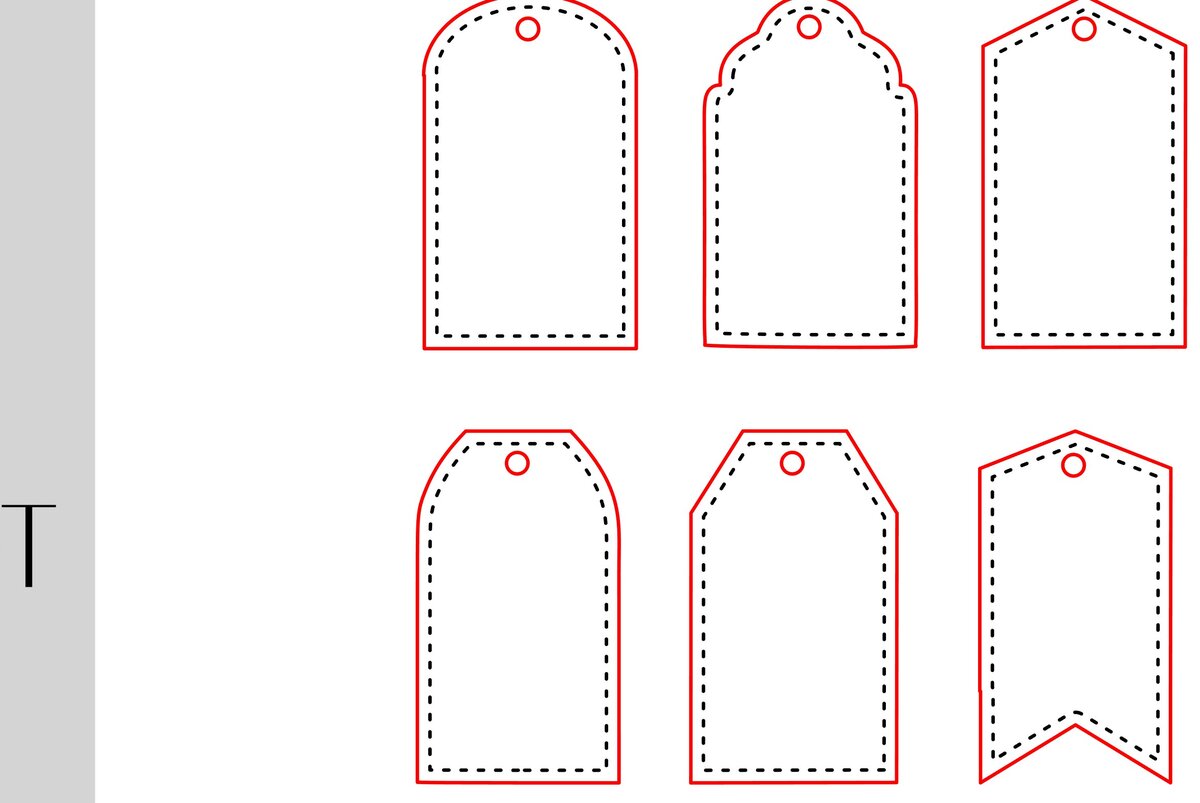 Intra απο ξύλο plywood 3mm-4mm πάχος 6 Ετικέτες δώρου ψεύτικα ραμμένα Δίασταση 30x20 cm INTRAFABR-9219093