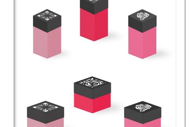 Σετ των 2 Intra απο ξύλο plywood 3mm-4mm πάχος 6 Μπομπονιέρες Γάμου με 6 Floral Roses Δίασταση 15x15 cm INTRAFABR-116477604