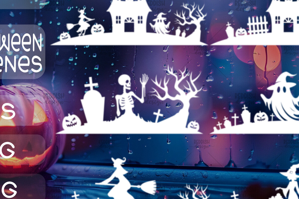 Σετ των 2 Intra απο ξύλο plywood 3mm-4mm πάχος 6 Αυτοκόλλητο παραθύρου Halloween Δίασταση 15x15 cm INTRAFABR-104389744