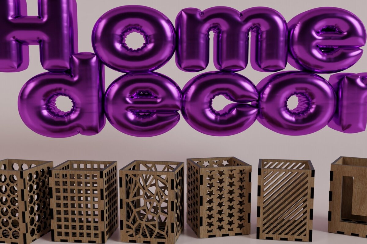 Σετ των 2 Intra απο ξύλο plywood 3mm-4mm πάχος 6 Μοντέρνα σχέδια επιτραπέζιας λάμπας κοπής με λέιζερ Δίασταση 15x15 cm INTRAFABR-113816709