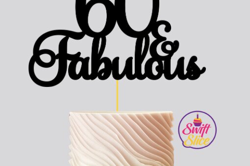 Σετ των 3 Intra απο ξύλο plywood 3mm-4mm πάχος 60 και Fabulous Cake Topper Δίασταση 4x4 cm INTRAFABR-124403421