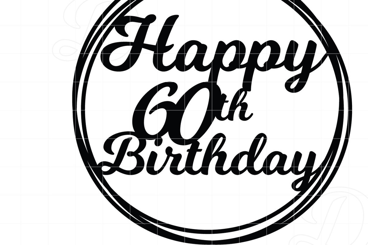 Σετ των 2 Intra απο ξύλο plywood 3mm-4mm πάχος 60 Happy Birthday Cake Topper Δίασταση 15x15 cm INTRAFABR-12654297