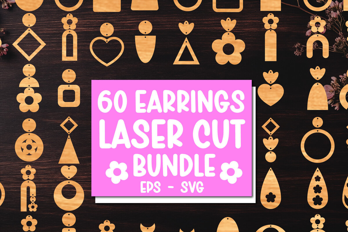 Σετ των 3 Intra απο ξύλο plywood 3mm-4mm πάχος 60 SUOER Summer Earrings Δίασταση 3x3 cm INTRAFABR-119464964