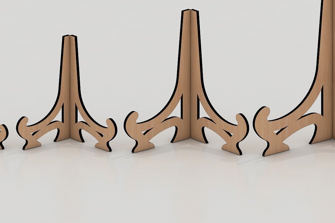 Σετ των 3 Intra απο ξύλο plywood 3mm-4mm πάχος 6mm Photo Holder Easel Display Stand 018 Δίασταση 6x6 cm INTRAFABR-34296870