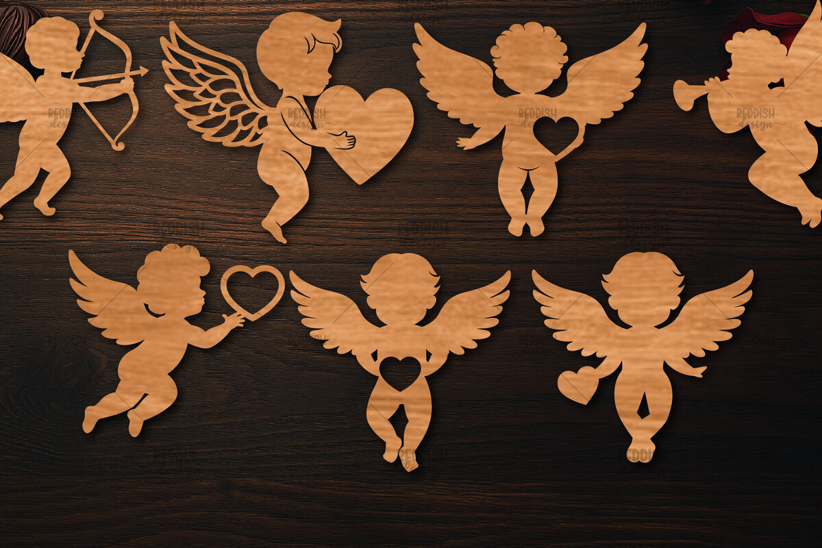 Σετ των 2 Intra απο ξύλο plywood 3mm-4mm πάχος 7 Cup , Valentine Δίασταση 15x15 cm INTRAFABR-113765109