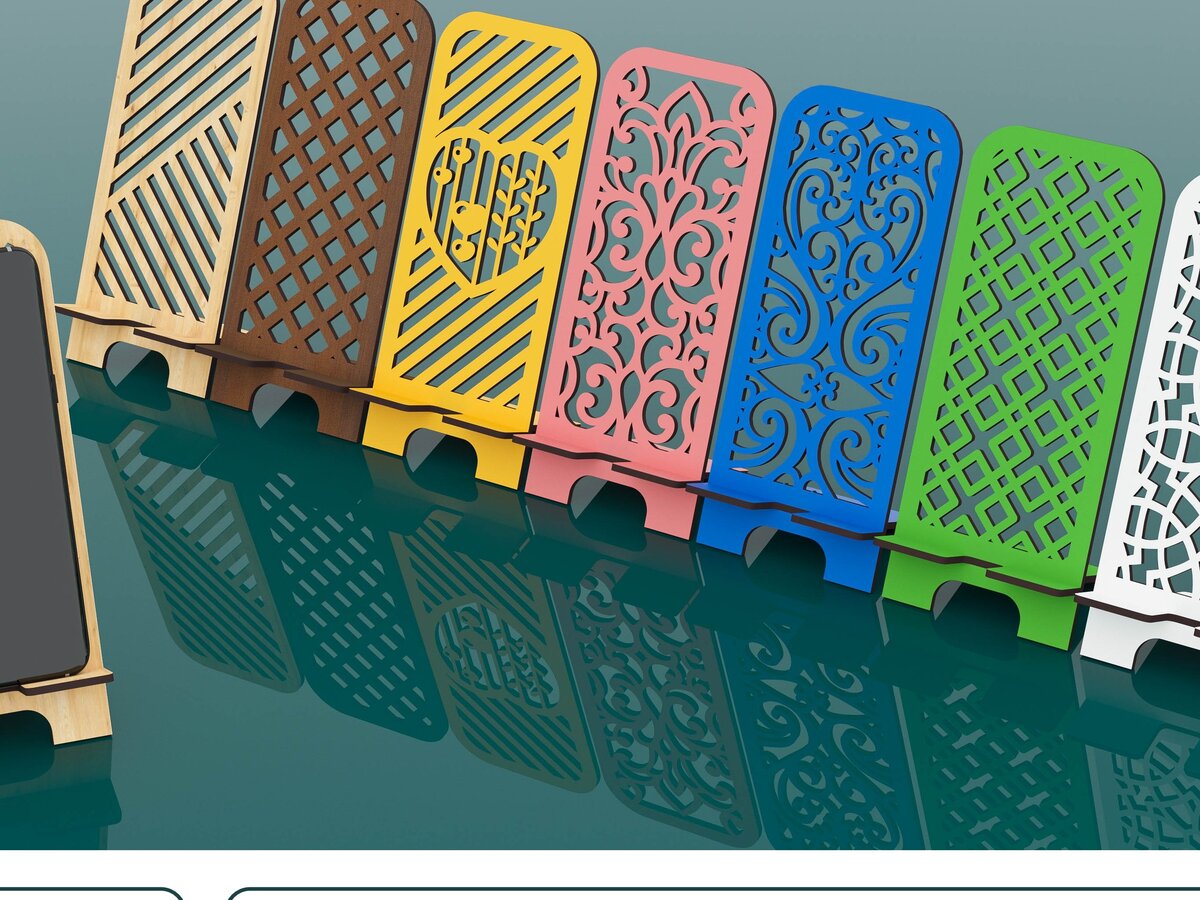 Σετ των 2 Intra απο ξύλο plywood 3mm-4mm πάχος βάσης τηλεφώνου 7 στυλ αποκοπής με λέιζερ Δίασταση 15x15 cm INTRAFABR-64988532