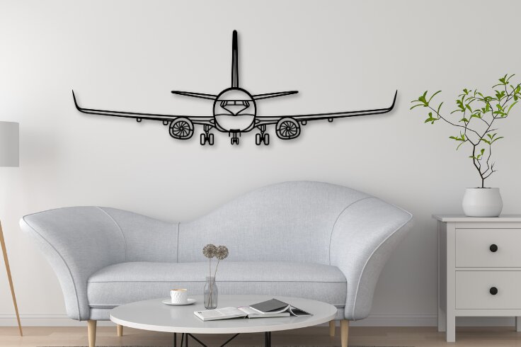 Σετ των 2 Intra απο ξύλο plywood 3mm-4mm πάχος 737-800 OF Aircraft Silhouette Δίασταση 15x15 cm INTRAFABR-109755269