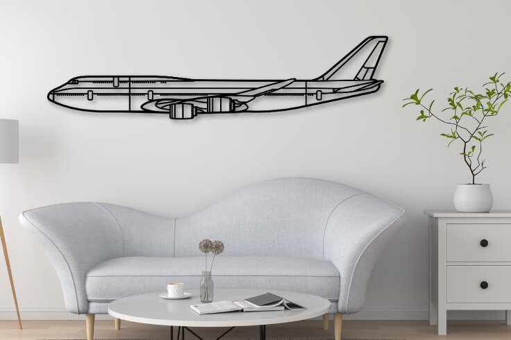 Σετ των 2 Intra απο ξύλο plywood 3mm-4mm πάχος 747 Airplane Silhouette Δίασταση 15x15 cm INTRAFABR-109755258