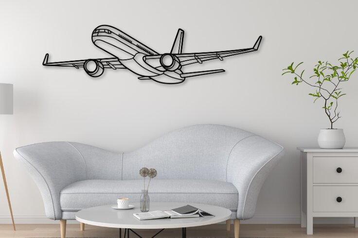 Σετ των 2 Intra απο ξύλο plywood 3mm-4mm πάχος 757 Airplane Silhouette, κοπής με λέιζερ Δίασταση 15x15 cm INTRAFABR-109755252