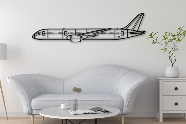 Σετ των 2 Intra απο ξύλο plywood 3mm-4mm πάχος 787 Airplane Silhouette Δίασταση 15x15 cm INTRAFABR-110317135