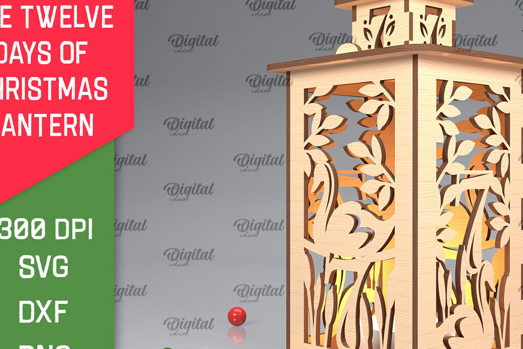 Σετ των 3 Intra απο ξύλο plywood 3mm-4mm πάχος 7η Ημέρα Χριστουγεννιάτικου Φαναριού με λέιζερ Δίασταση 15x15 cm INTRAFABR-103364971