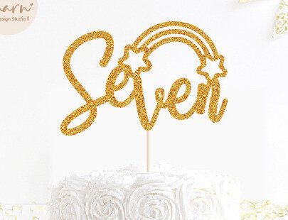 Σετ των 2 Intra απο ξύλο plywood 3mm-4mm πάχος 7th Birthday Cake Topper Δίασταση 15x15 cm INTRAFABR-73096604