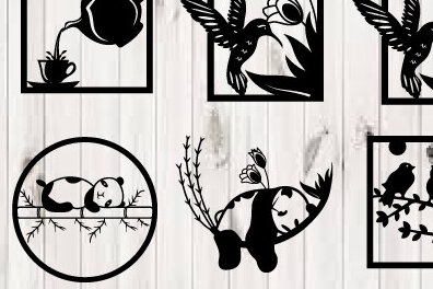 Intra απο ξύλο plywood 3mm-4mm πάχος 8 Bird Flower  Metal Wall Art Δίασταση 40x40 cm INTRAFABR-95261748