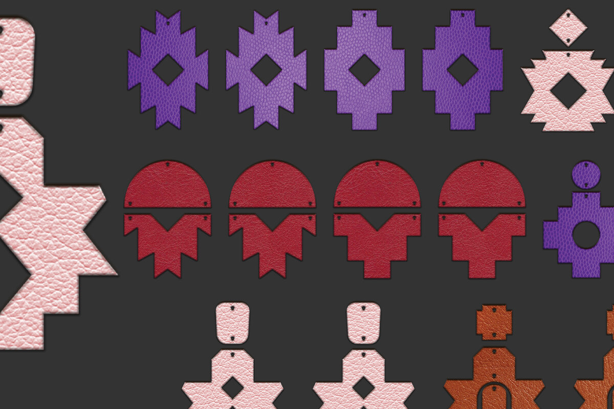 Σετ των 3 Intra απο ξύλο plywood 3mm-4mm πάχος 8 Πρότυπα σκουλαρίκια Bohemian Desert Δίασταση 3x3 cm INTRAFABR-8464080