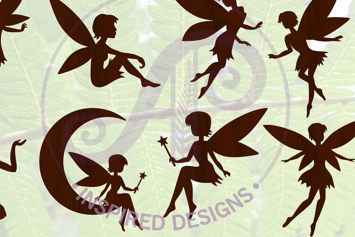 Intra απο ξύλο plywood 3mm-4mm πάχος 8 σχήματος σιλουέτας νεράιδων Δίασταση 30x20 cm INTRAFABR-67173769