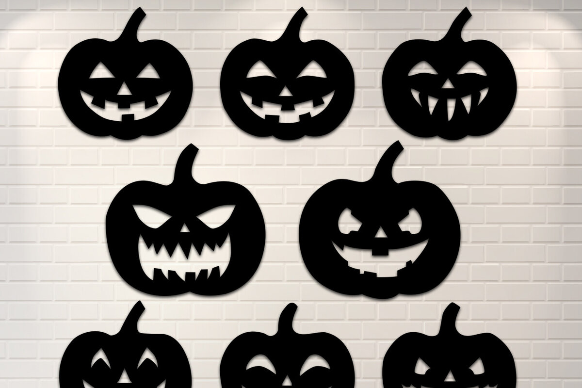 Σετ των 3 Intra απο ξύλο plywood 3mm-4mm πάχος 8 Halloween Pumpkin Δίασταση 4x4 cm INTRAFABR-106335414