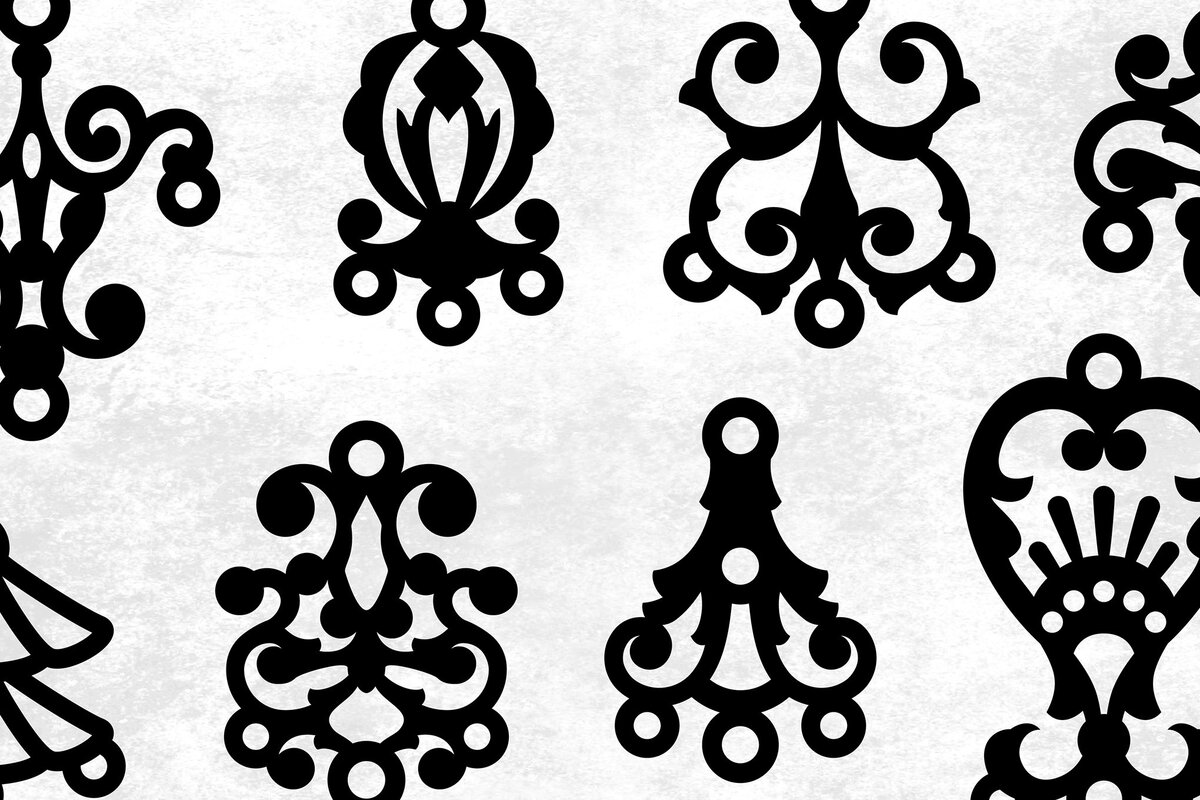 Σετ των 3 Intra απο ξύλο plywood 3mm-4mm πάχος 8 εξαρτήματα κοσμήματος με 3 κάτω βρόχους Δίασταση 3x3 cm INTRAFABR-25092588