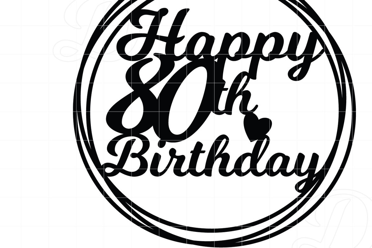 Σετ των 2 Intra απο ξύλο plywood 3mm-4mm πάχος 80 Happy Birthday Cake Topper Δίασταση 15x15 cm INTRAFABR-12654401