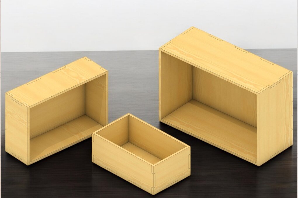 Σετ των 2 Intra απο ξύλο plywood 3mm-4mm πάχος 9 Πρότυπα σχεδίασης κουτιού 244 Δίασταση 15x15 cm INTRAFABR-118634211