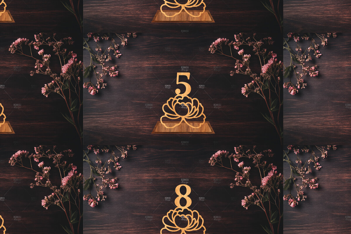 Σετ των 2 Intra απο ξύλο plywood 3mm-4mm πάχος 9 Αριθμοί Τραπεζιού Γάμου – Δίασταση 15x15 cm INTRAFABR-124833566