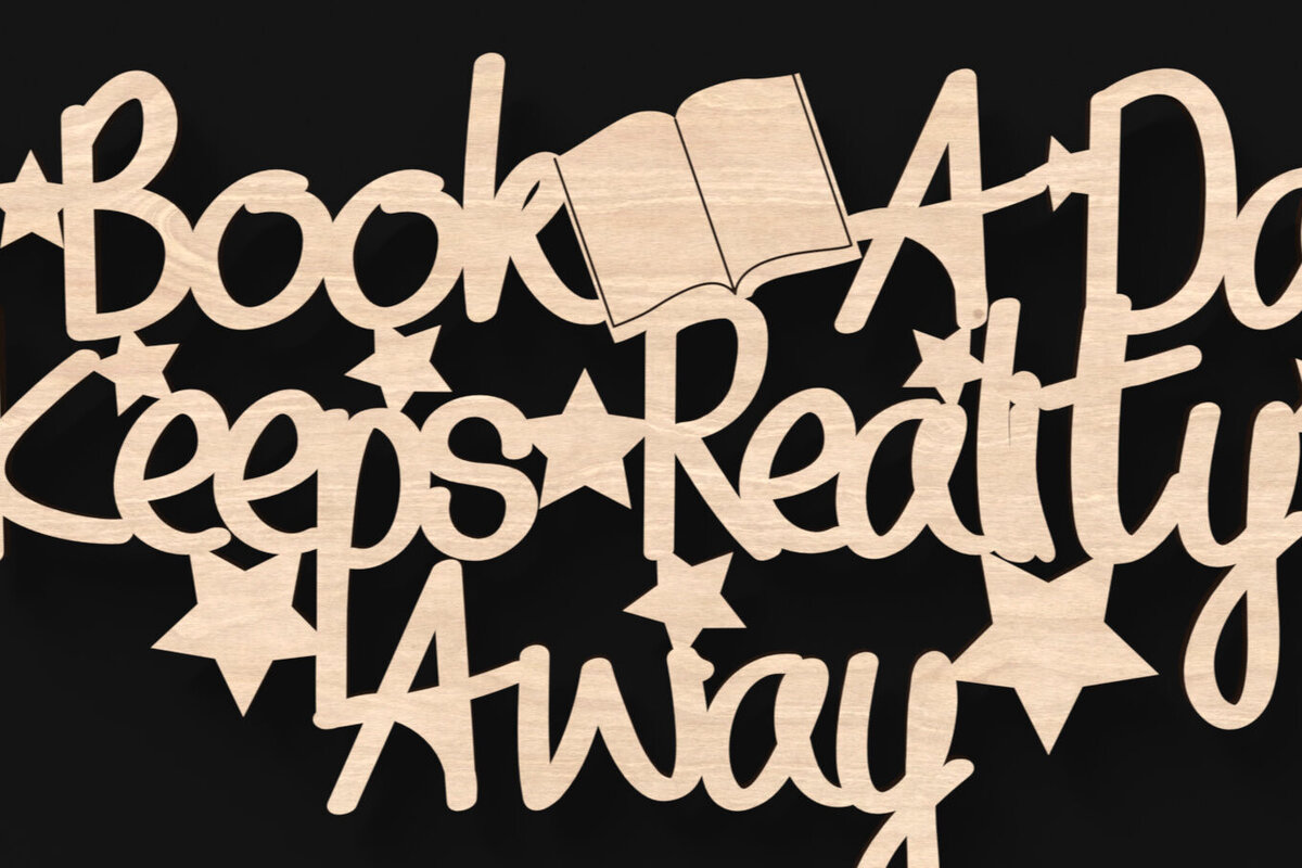 Intra απο ξύλο plywood 3mm-4mm πάχος κοπής με λέιζερ Book a Day Sign Δίασταση 35x35 cm INTRAFABR-104310768