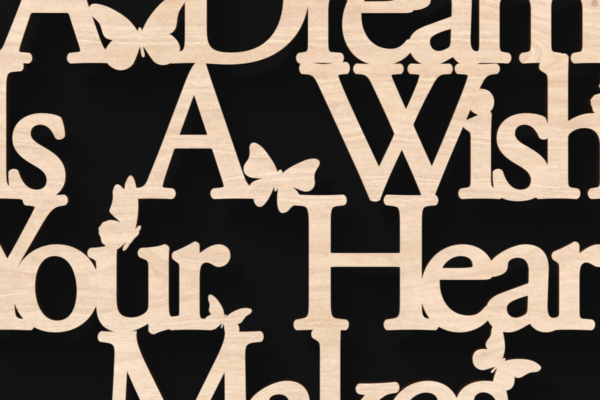 Intra απο ξύλο plywood 3mm-4mm πάχος Ένα όνειρο είναι μια ευχή που υπογράφει η καρδιά σας Δίασταση 30x30 cm INTRAFABR-104679767