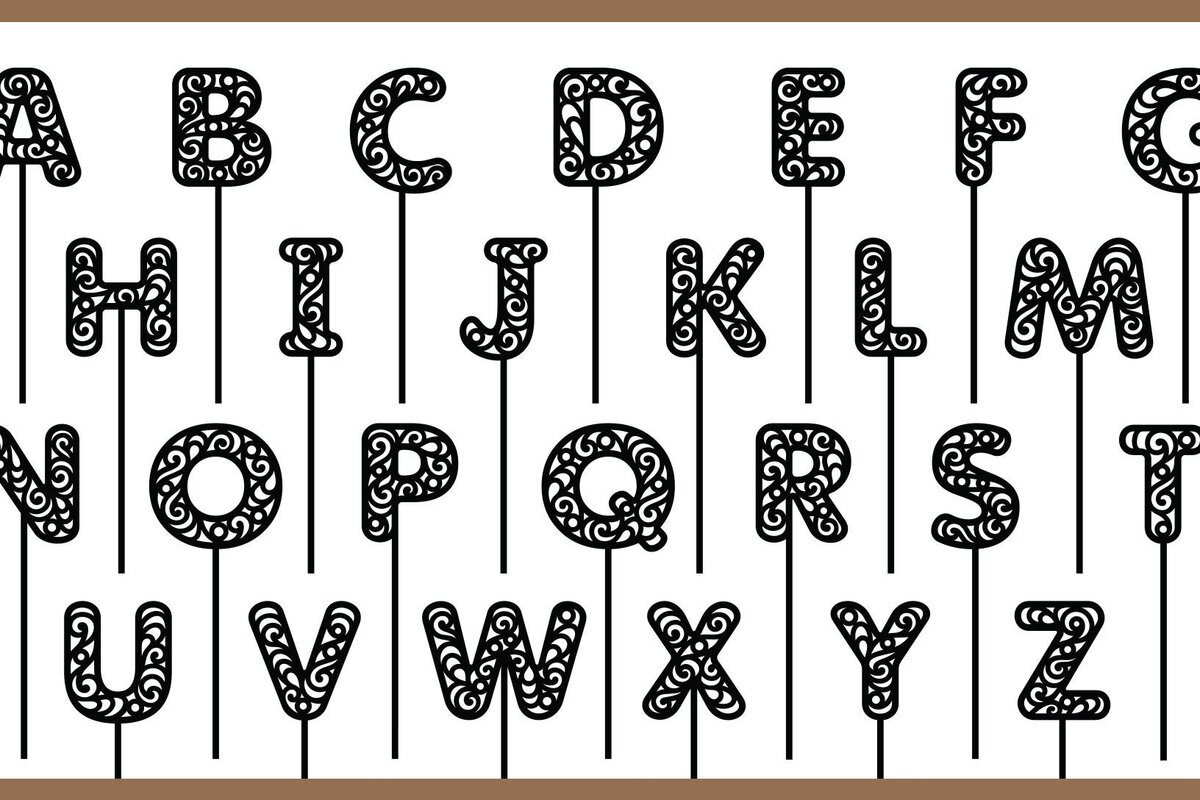 Σετ των 2 Intra απο ξύλο plywood 3mm-4mm πάχος A-Z Letters Cake Topper Δίασταση 15x15 cm INTRAFABR-33845065