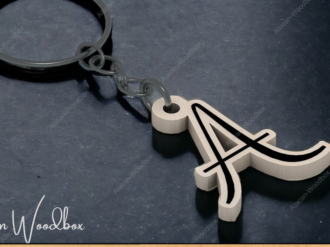 Σετ των 3 Intra απο ξύλο plywood 3mm-4mm πάχος μπρελόκ ABC - Alphabet Δίασταση 6x6 cm INTRAFABR-91934929