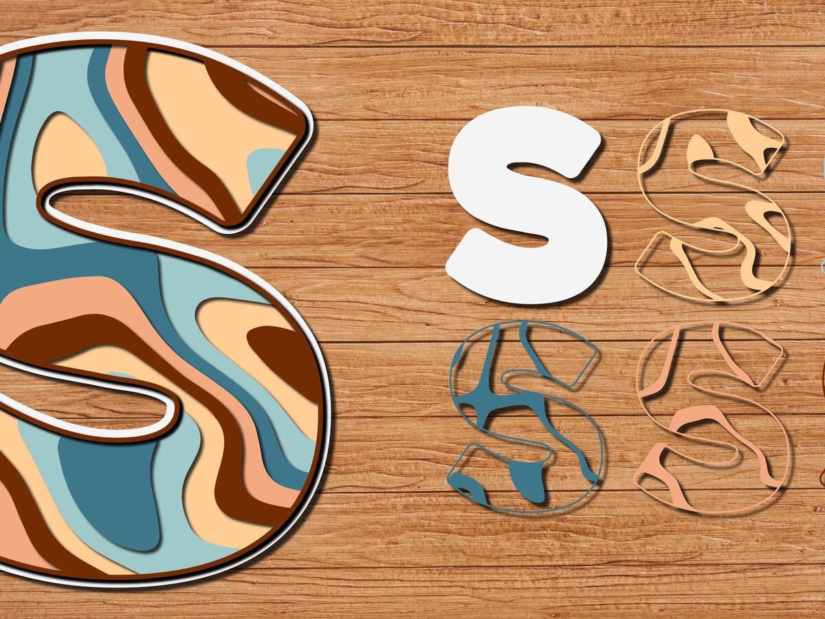 Σετ των 3 Intra απο ξύλο plywood 3mm-4mm πάχος ABCD Alphabet PaperCut 3D Δίασταση 15x15 cm INTRAFABR-41191898