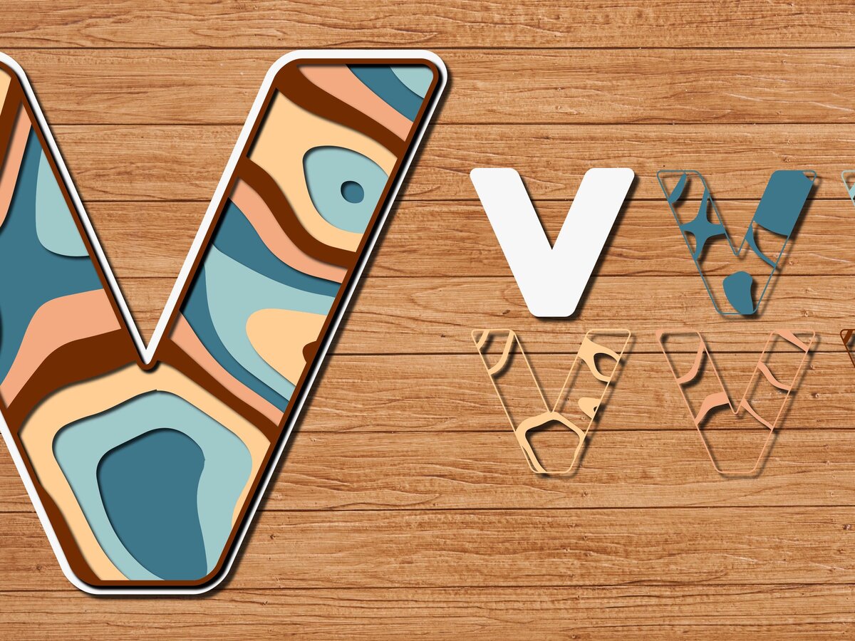 Σετ των 2 Intra απο ξύλο plywood 3mm-4mm πάχος ABCD Alphabet PaperCut 3D Δίασταση 15x15 cm INTRAFABR-41192572