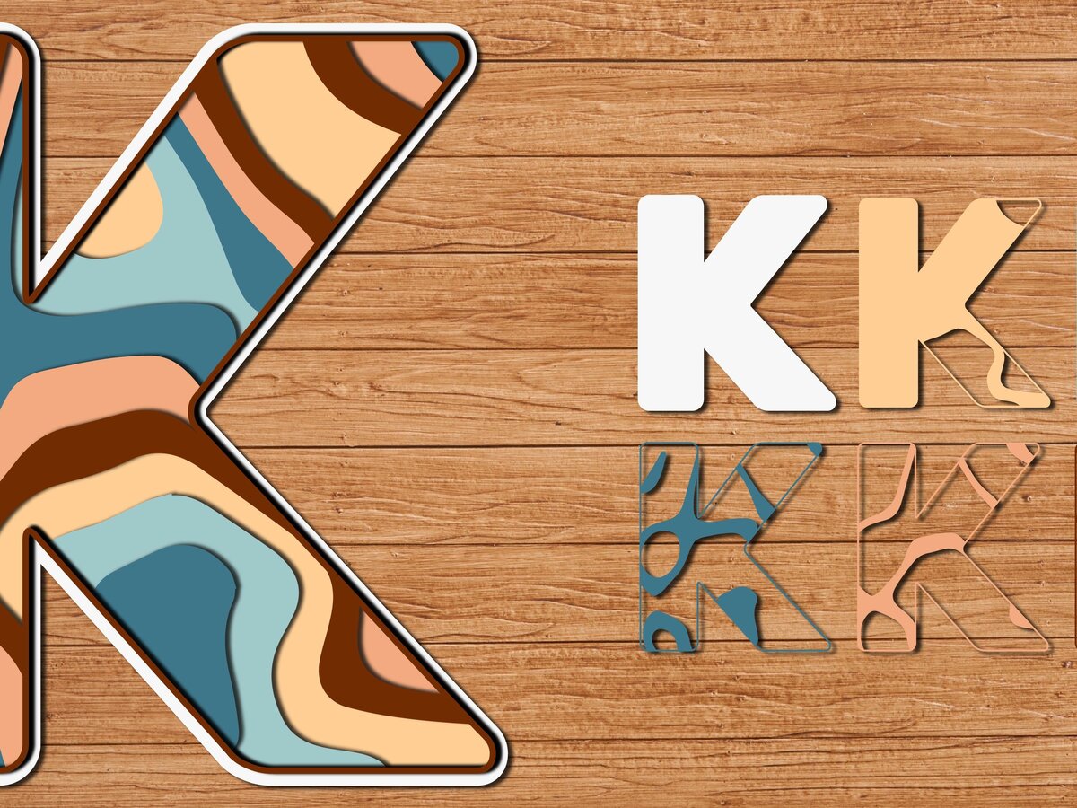 Σετ των 2 Intra απο ξύλο plywood 3mm-4mm πάχος ABCD Alphabet PaperCut 3D Δίασταση 15x15 cm INTRAFABR-41190981