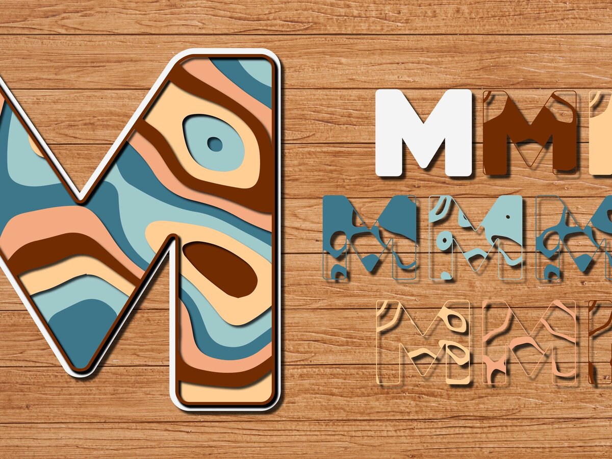 Σετ των 2 Intra απο ξύλο plywood 3mm-4mm πάχος ABCD Alphabet PaperCut 3D Δίασταση 15x15 cm INTRAFABR-41191239
