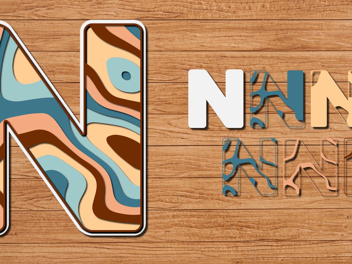 Σετ των 2 Intra απο ξύλο plywood 3mm-4mm πάχος ABCD Alphabet PaperCut 3D Δίασταση 15x15 cm INTRAFABR-41191383