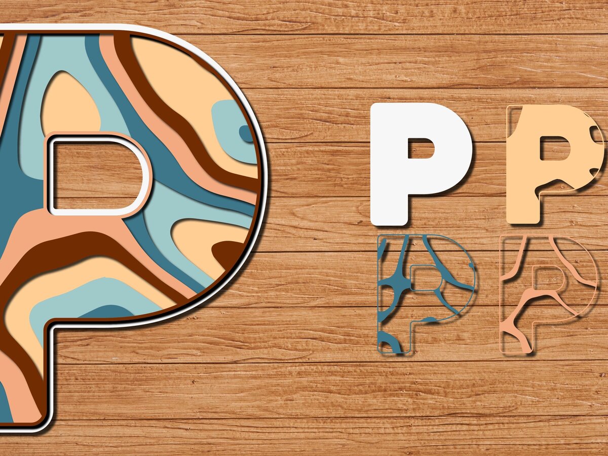 Σετ των 2 Intra απο ξύλο plywood 3mm-4mm πάχος ABCD Alphabet PaperCut 3D Δίασταση 15x15 cm INTRAFABR-41191767
