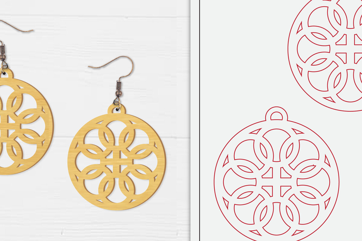 Σετ των 3 Intra απο ξύλο plywood 3mm-4mm πάχος Αφηρημένη κελτική Δίασταση 3x3 cm INTRAFABR-99409346